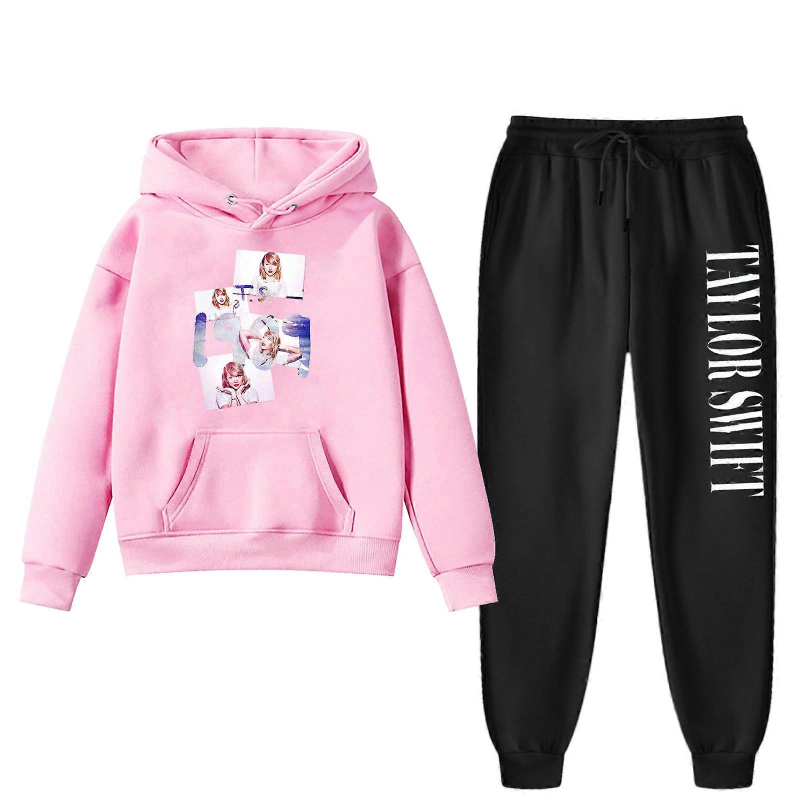 Taylor Swift The Eras Tour Print Children'S Hoodie Two-Piece Set - pink set 4