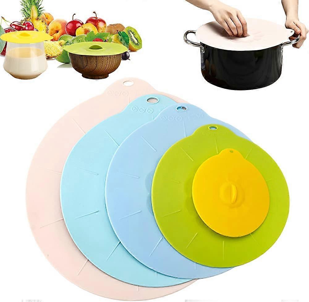 Silikon Lebensmitteldeckel, 5 Stück Verschiedene Größen Silikondeckel Silikon SaugnapfDeckel Set Soft Dur