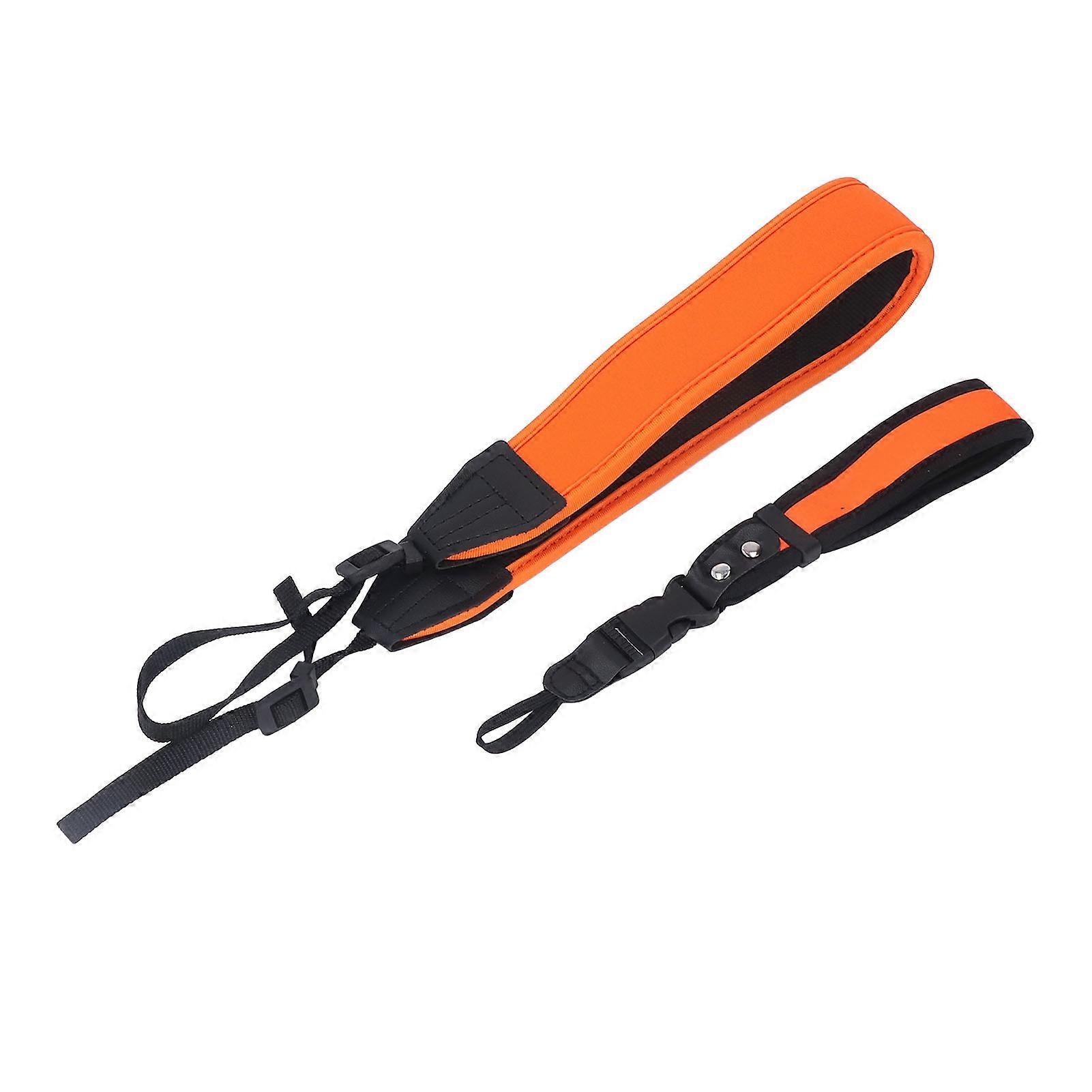 Camera Shoulder Strap Elastic Shock Absorbing Neck Belt With Wrist Strap For Slr Video Cameras