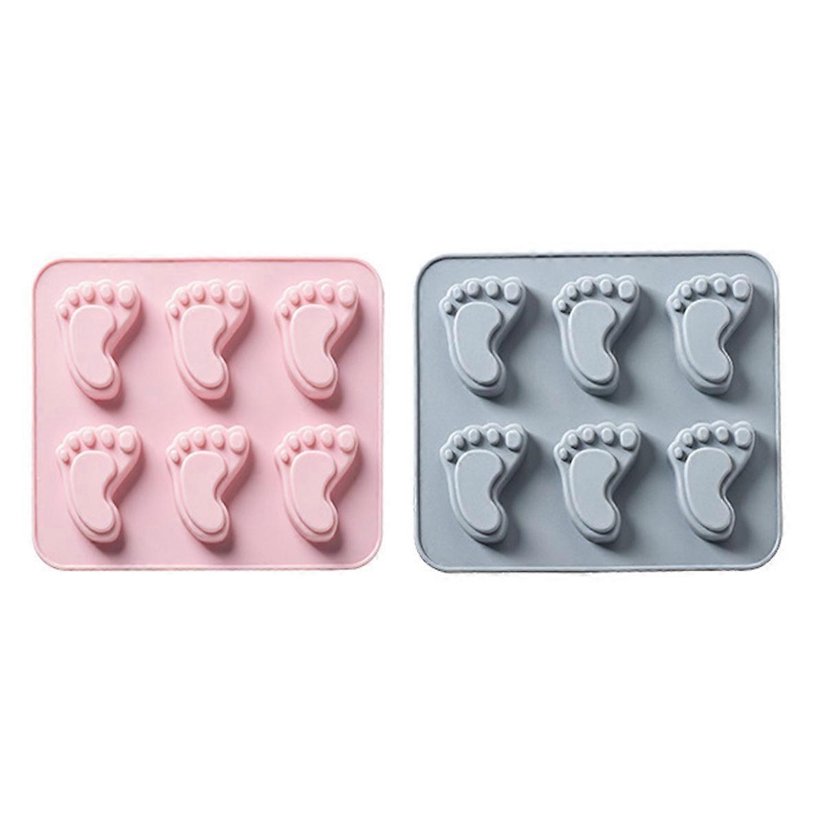 2 pieces of biscuit chocolate mold, little feet modeling baking mold, ice cube mold.