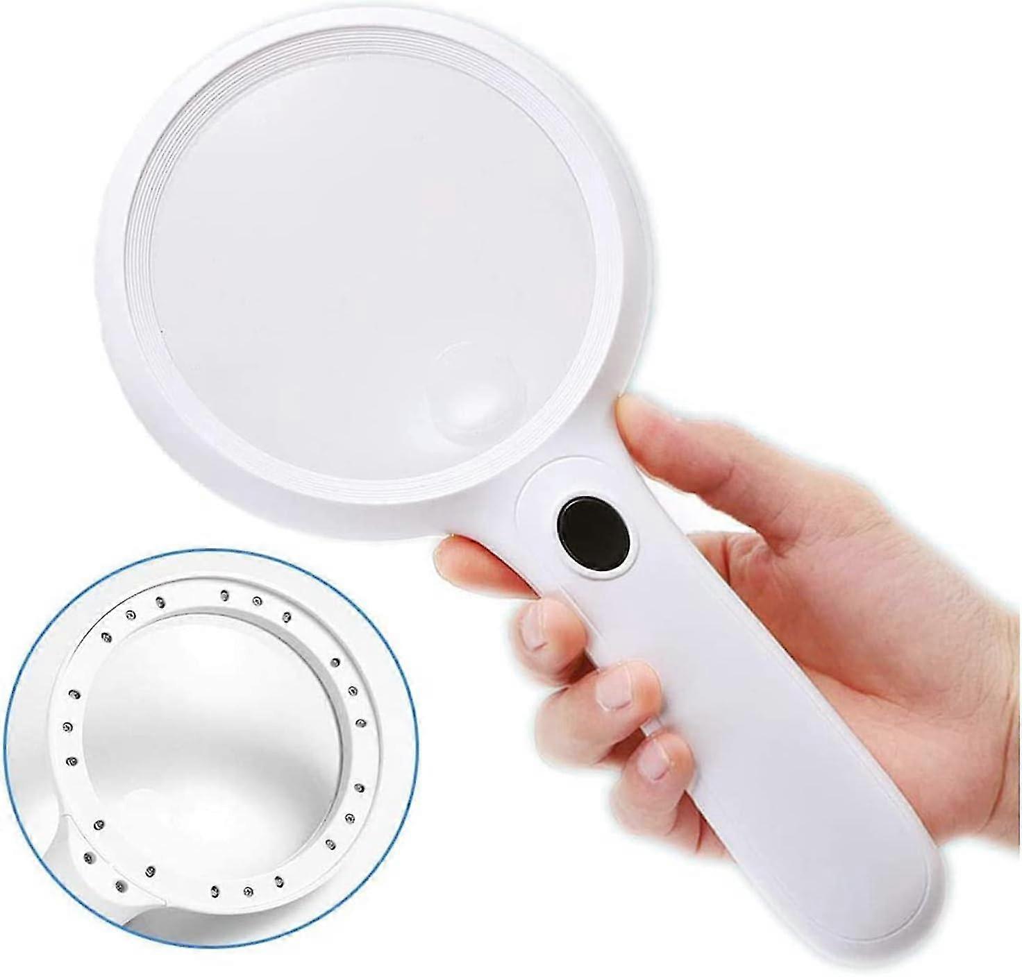 Illuminated Handheld Reading Magnifier for Elderly for Reading with Visual Impairment