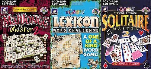 eGames Family Board Game Selection (Mahjongg Master 2 Solitaire Master 2 and Lexicon) - PC CD - New & Sealed