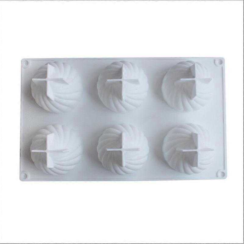 Silicone cake mold 6 cavity spiral