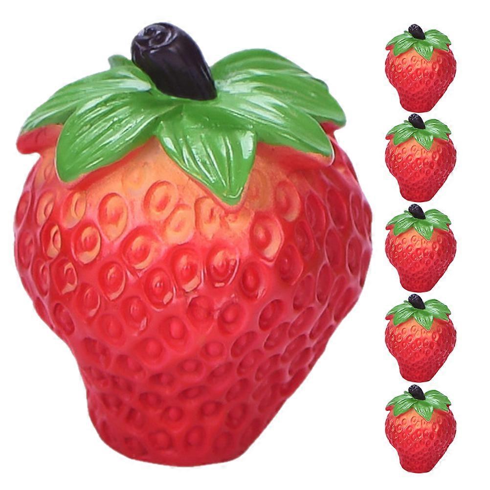 6pcs Mini Artificial Strawberry Models Fake Miniature Strawberries Mini Artificial Fruits