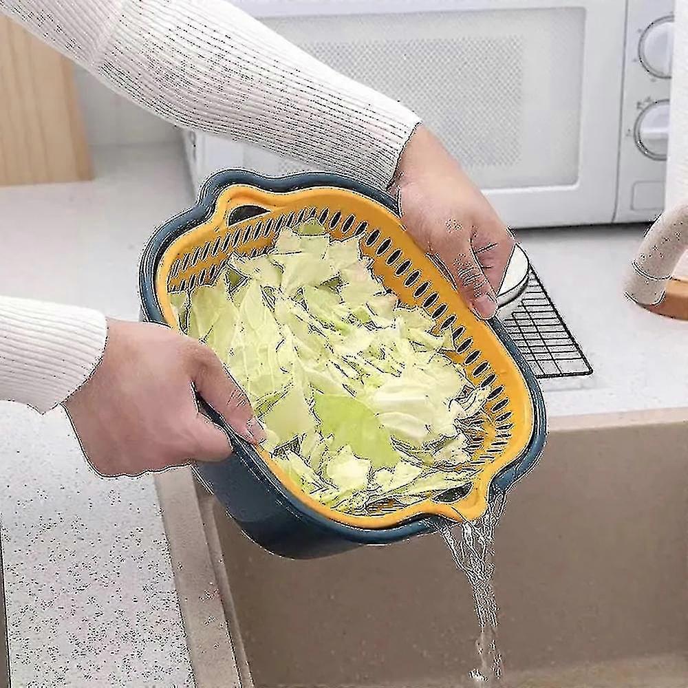 Baskets Fruit Washing Basket Multifunctional Drain Basket Stackable B