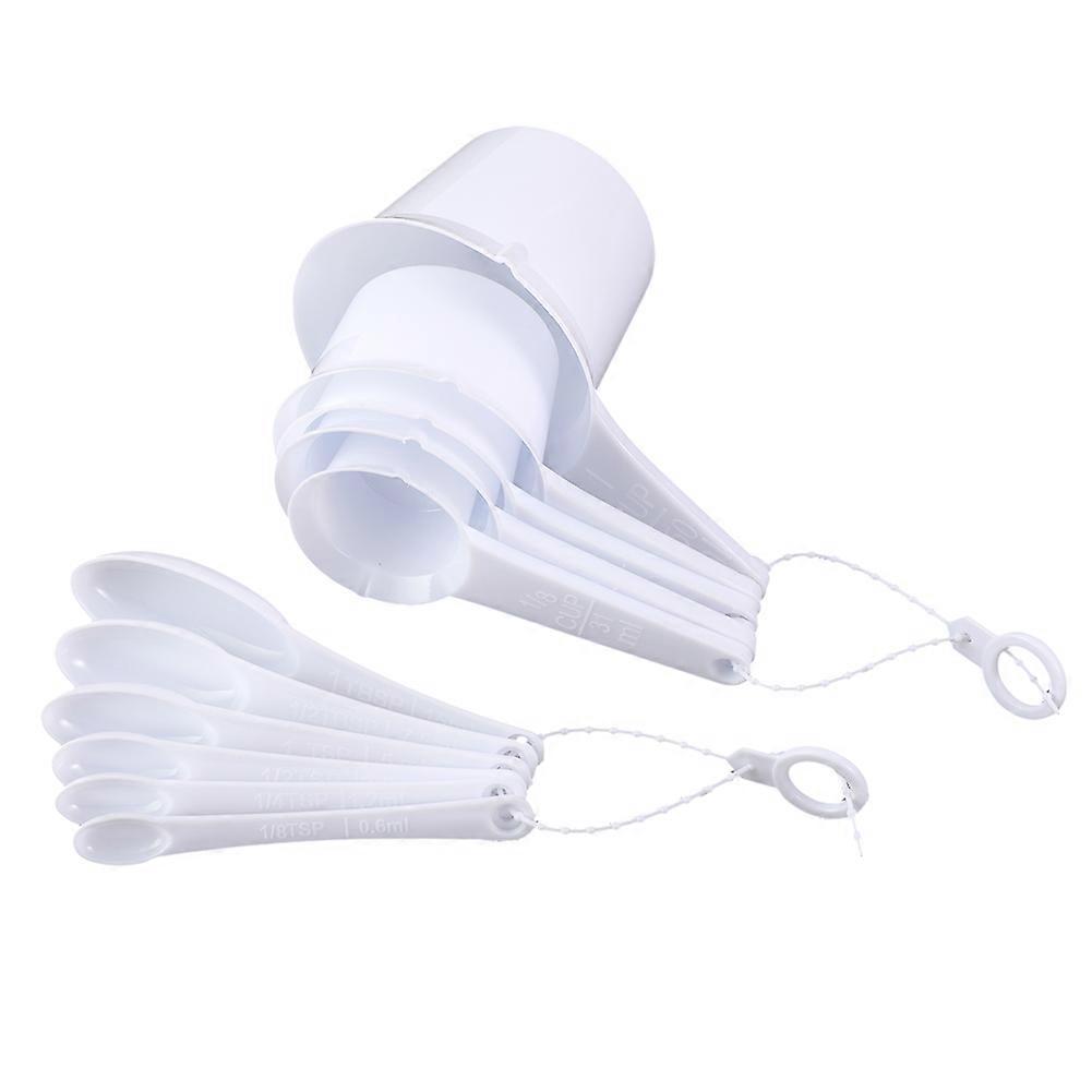 11pcs Plastic Measuring Spoons Cups with Scale Kitchen Tablespoon