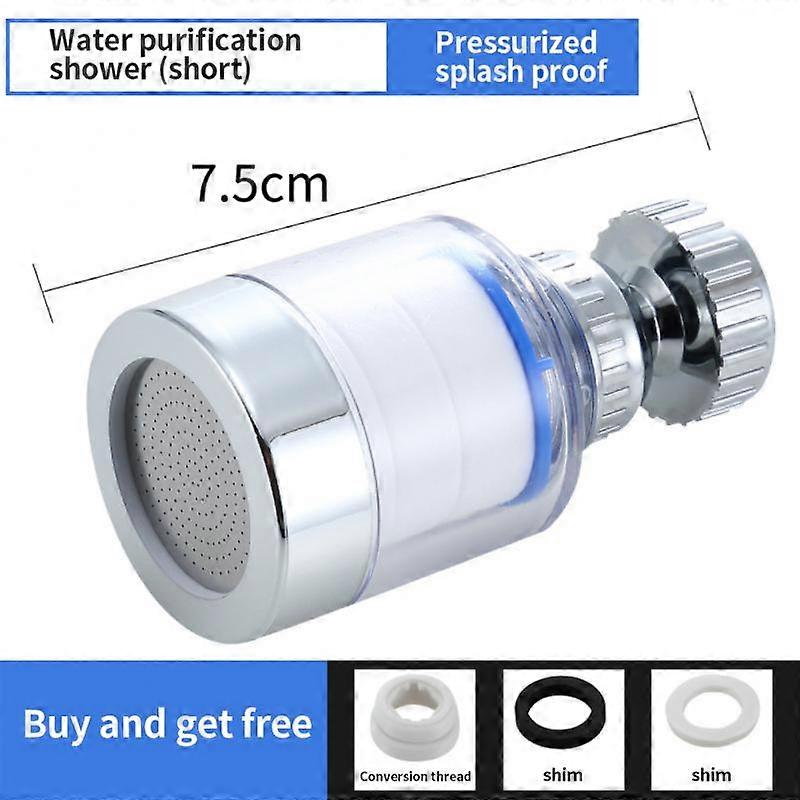 360 Rotierender Wasserhahn Filter Küche Chlorentfernung Luftsprudler Anti-Splash Badezimmer Wassersparhahn