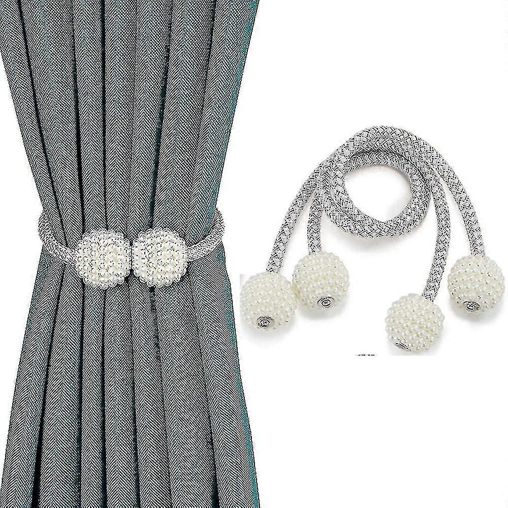 Magnetic Curtain Tiebacks Convenient Drape Tie Backs (2 Pack),grey