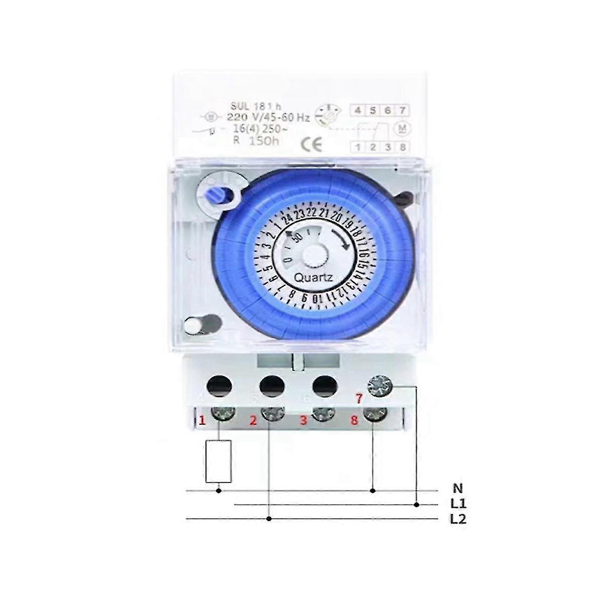 Mechanical Timer 24 Hours Time Switch Relay Electrical Programmable Timer 24 Hour Sul181h Din Rail