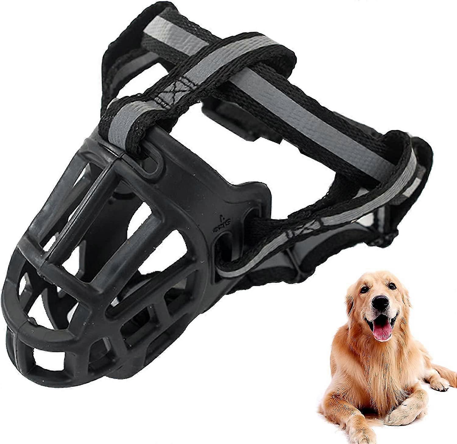 Museau de chien, museau de panier en caoutchouc en résine pour chiens, housse de bouche respirante et sangles réglables, utilisé pour anti-morsure, aboiement et masticationsadaptable pour Mediu