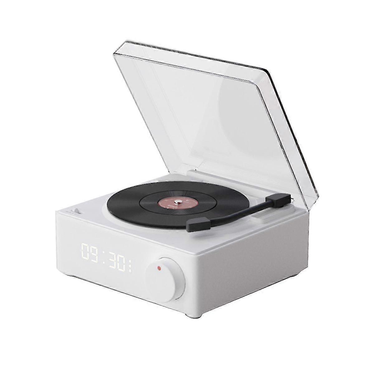 Multifunctional Bluetooth Speaker Alarm Clock Vinyl Record Player Desktop Sound Box for Room Bedroo