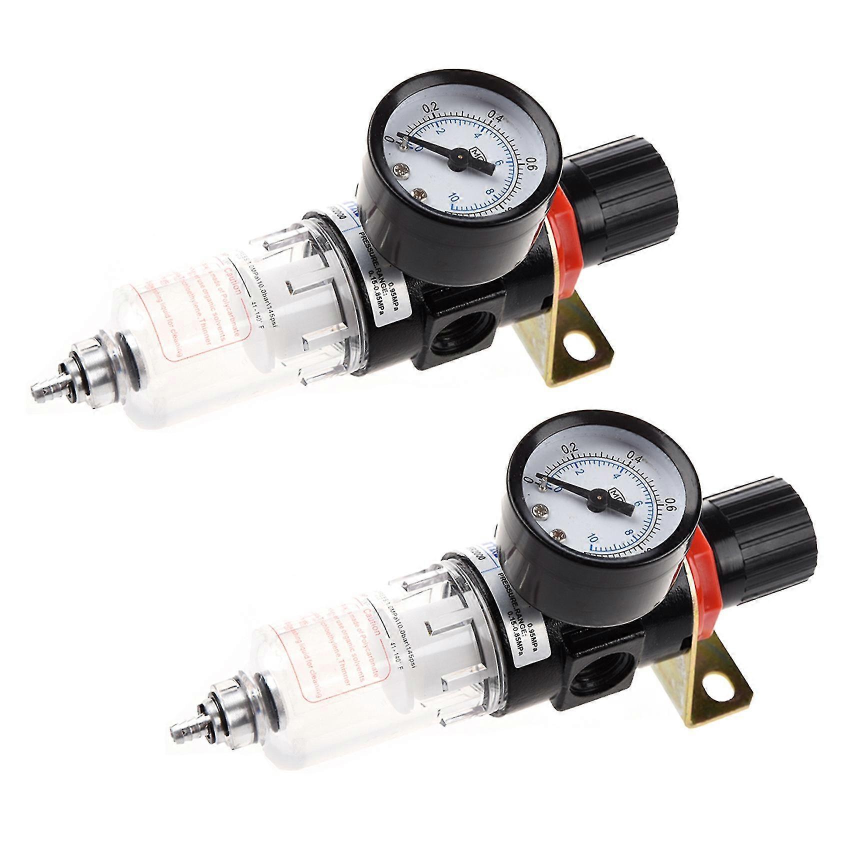 2x Filter Compressor 1/4 Inch Gauge Air Regulator