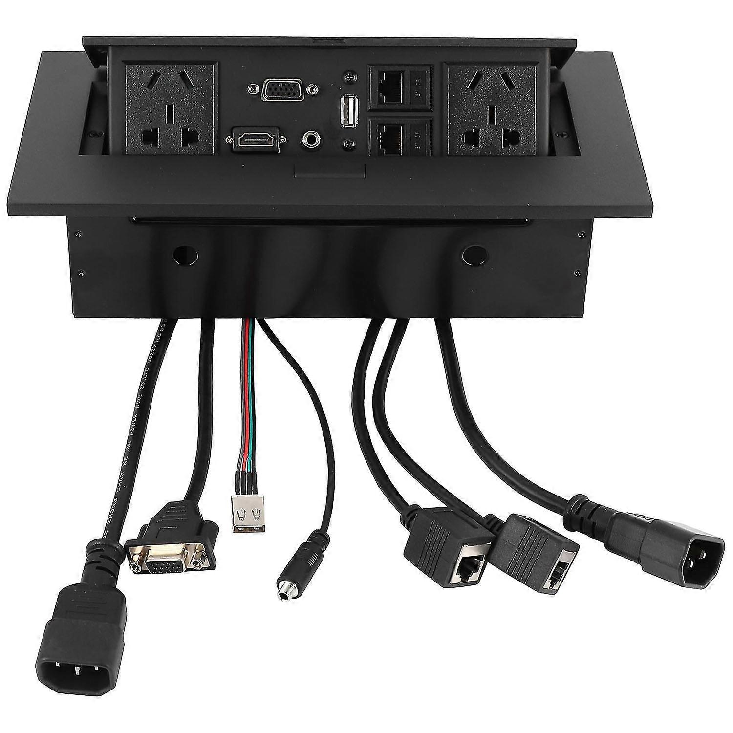 K514 Standard Multimedia Desktop Universal Power Tabletop Socket Hd Office Conference Socket Pop-up