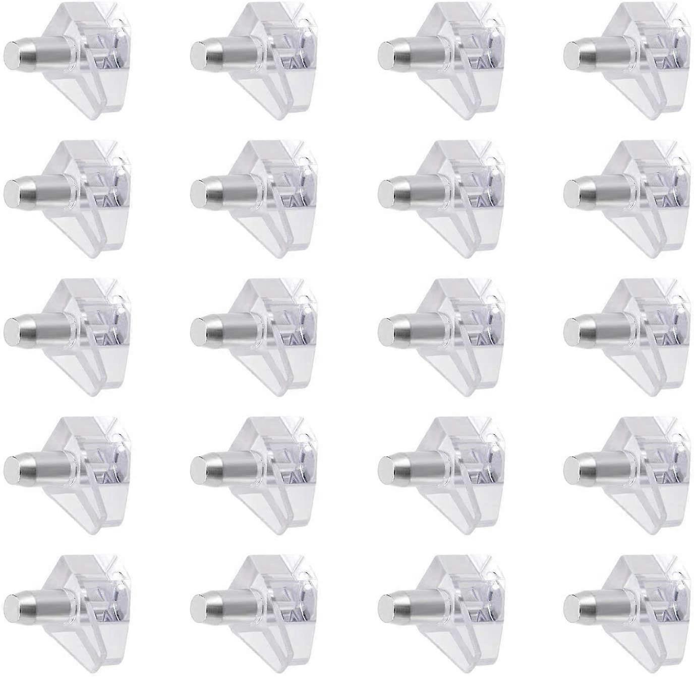 5mm Clear Shelf Support Pegs Cabinet Clips Holder Plastic Bookcase Self-Locking Pins