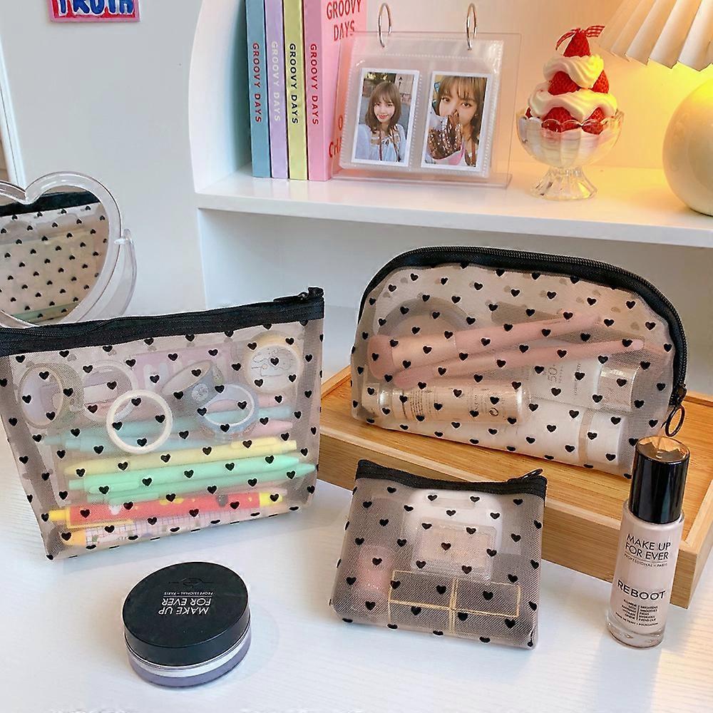 3pcs Clear Cosmetic Bag, Plastic