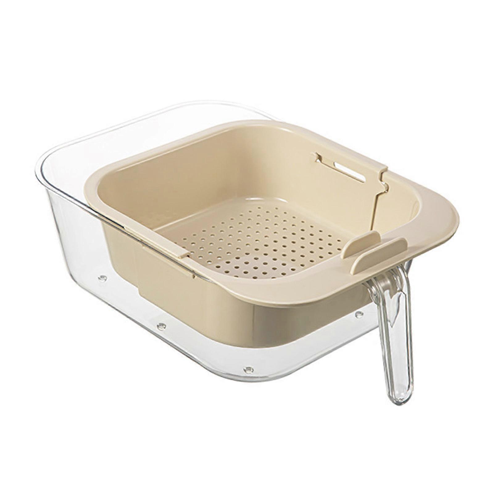 Fruit Vegetable Washing Basket Food Grade BPA Free Detachable Design Multipurpose Double Layered Strainer Kitchen Colanders Bowl Set
