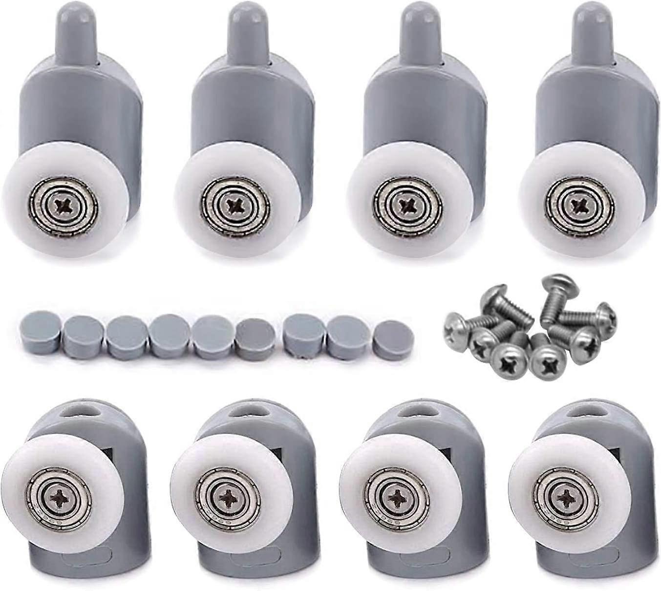 8x Adjustable Roller Dual Roller Caster Wheel Bathroom Shower Door 25mm