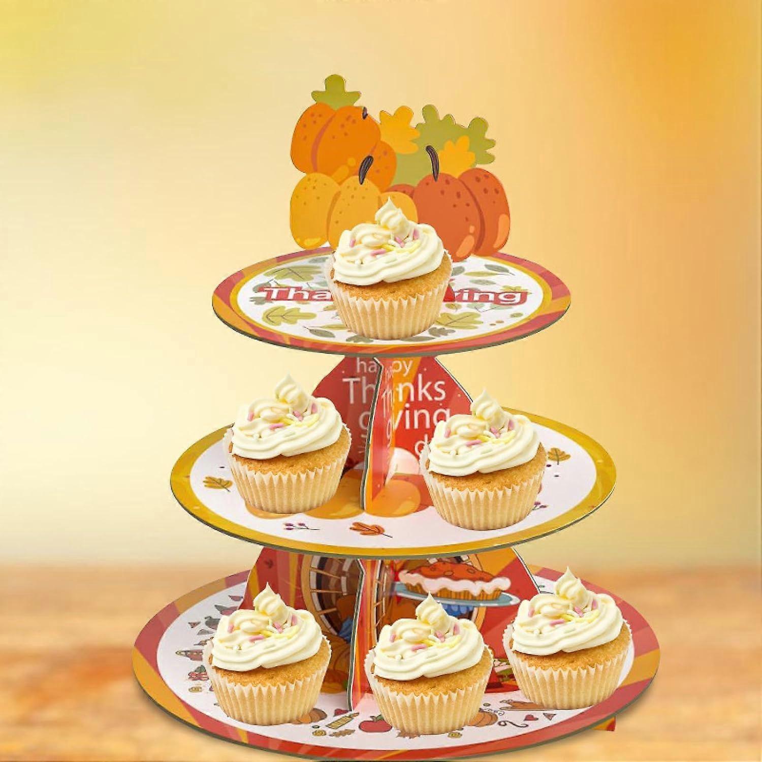 Multi-Layer Paper Cake Stand Foldable disc Disposable Baking Snack Stand Party Decorations
