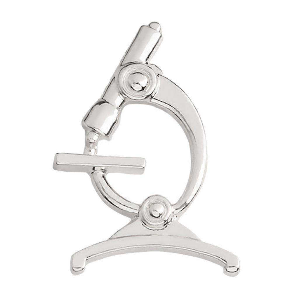 Creative Microscope Shape Brooch Breastpin Corsage for Party Proms Silver