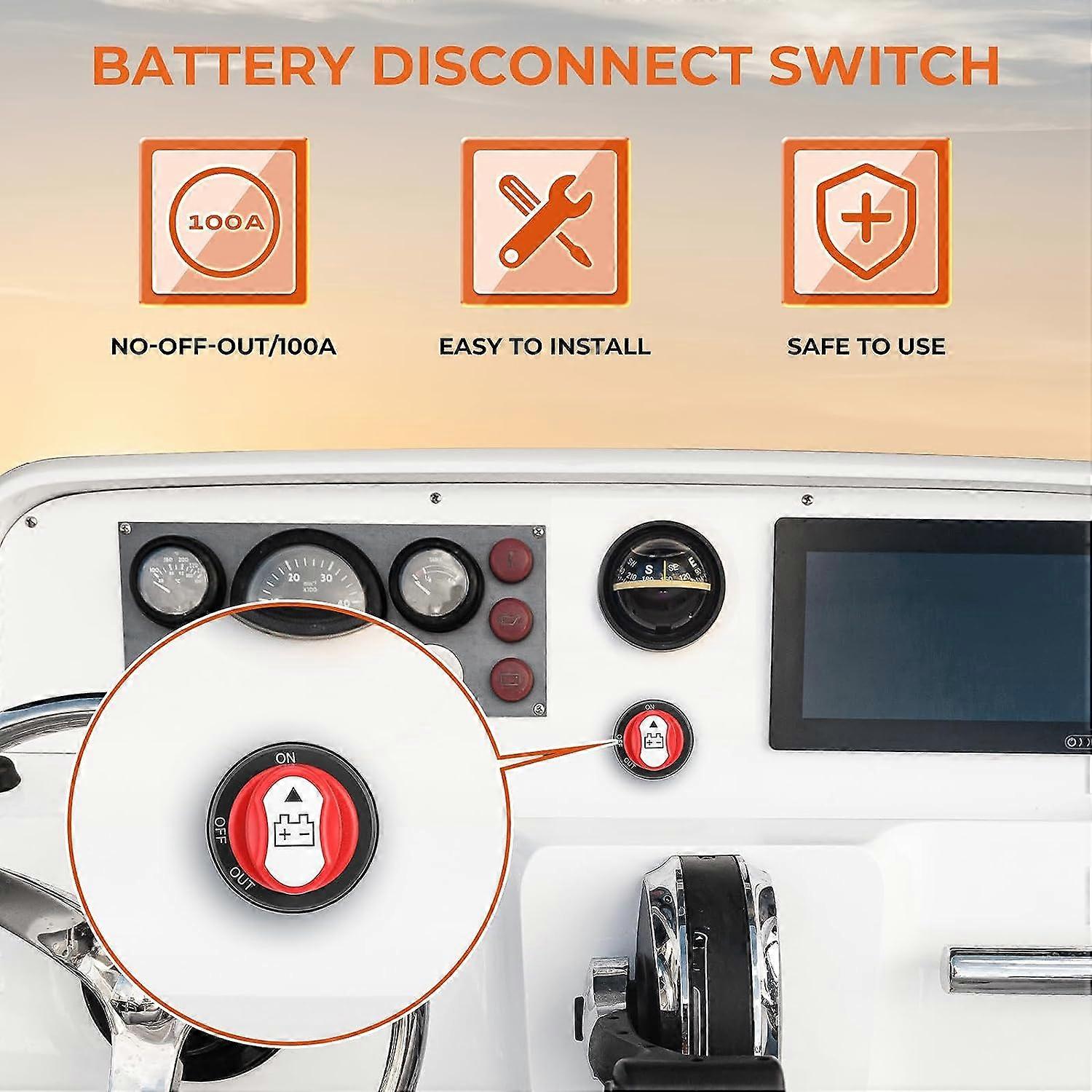 Battery Isolator Switch 12V 24V 48V, 100A Battery Disconnect Power Cut ...