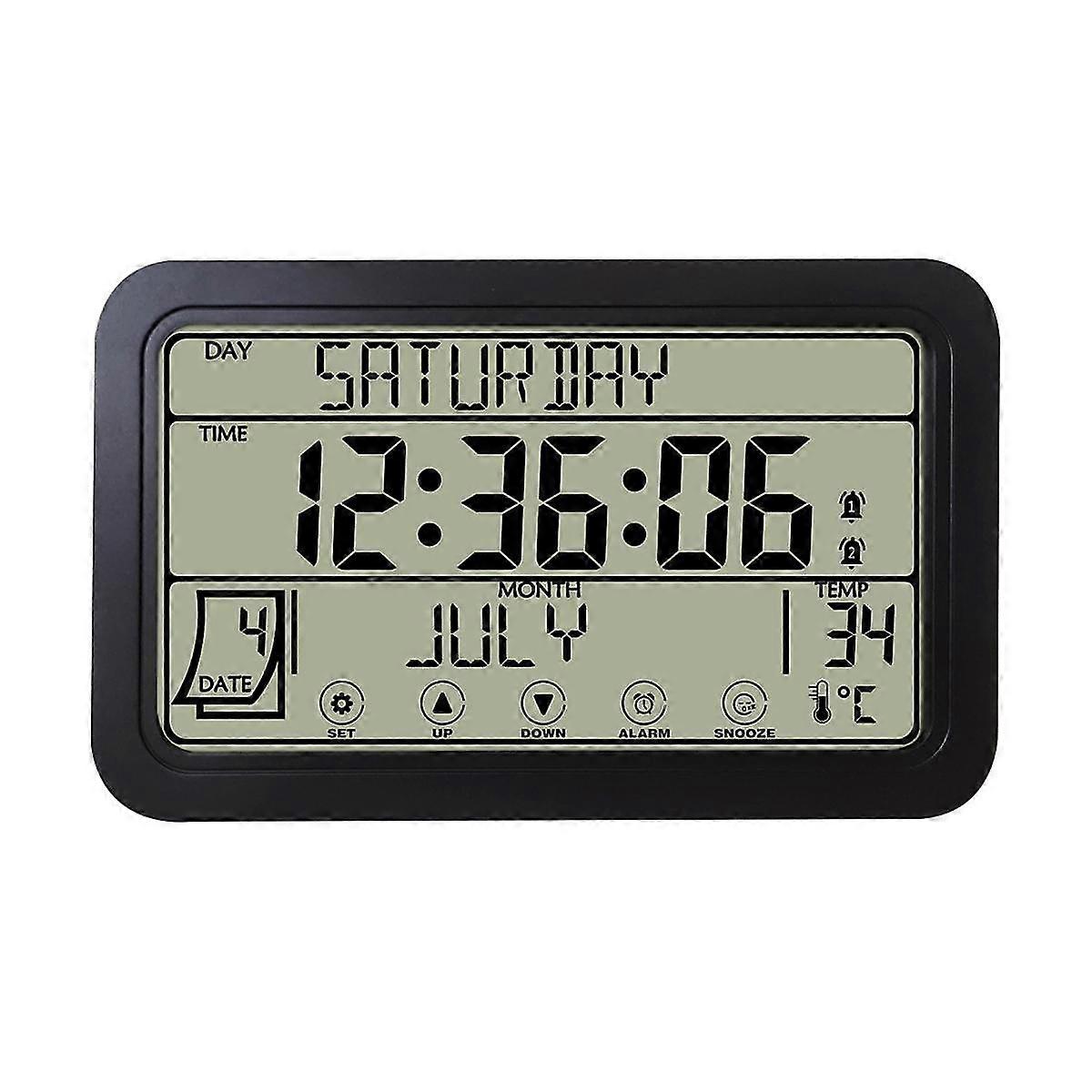 Atomic Clock with Indoor Outdoor Temperature Wireless, 7 Inch LCD, Battery Powered with High Precis