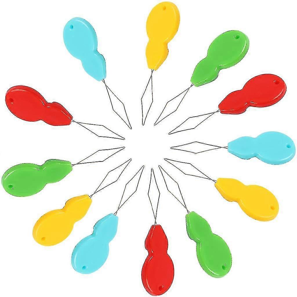 100pcs Needle Threader Gourd Shaped Needle Threader Easy To Insert Hand Sewing Needles, Random Color