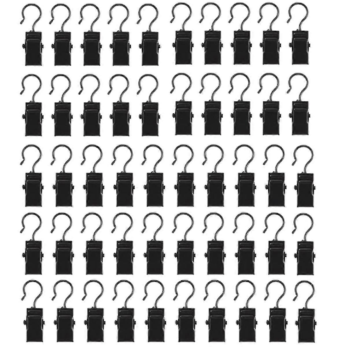 50 قطعة مقاطع ستارة معدنية مع مشبك منشفة هوك مقاطع صور إكسسوارات نافذة المنزل قوي ودائم الحديد الأقمشة هوك