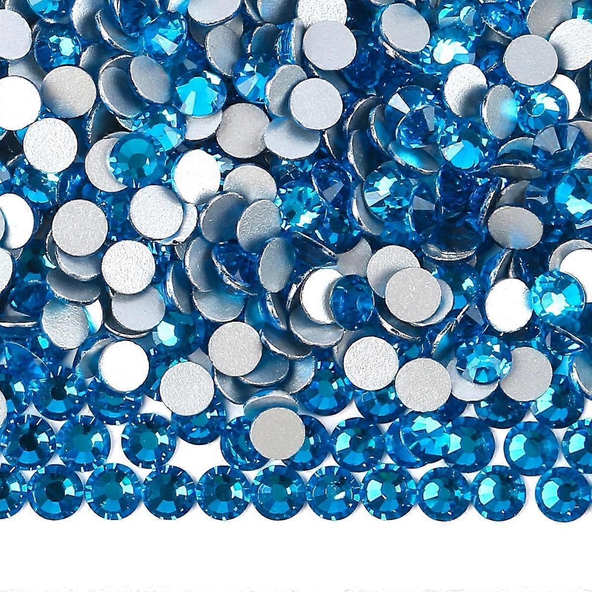 Hotfix Rhinestones Bulk Crystal Round Gems, Cape Blue (1.5-6mm)1440pcs/288pcs for Nail Art Crafts Clothes DIY Decoration