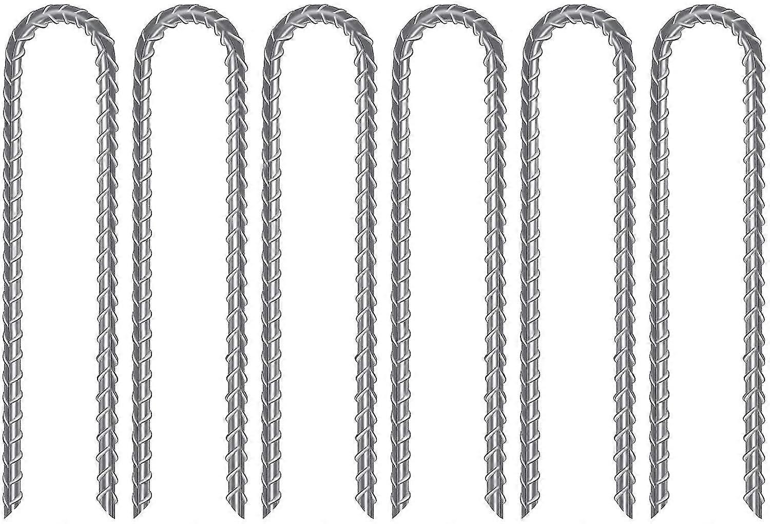 مجموعة من 6 أوتاد فولاذية مجلفنة شديدة التحمل للترامبولين وخيام التخييم والحدائق.