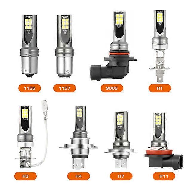 H8 H9 H1 H3 Led H4 H7 H11 9005 HB3 9006 HB4 Car CSP LED Fog Headlight Bulbs 6000K White Auto Fog Lamp Day Running Light