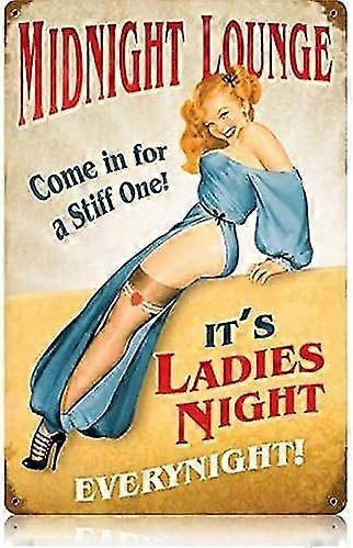 Vintage Midnight Lounge - Pin-up Menina Metal Tin Sinais 8x12 polegadas OU 12x16 polegadas polegadas para restaurantes B