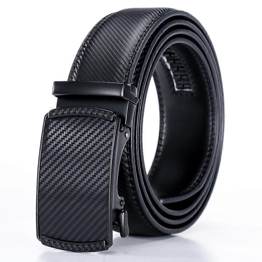Automatic leather belt for men, width 35 mm, adjustable size