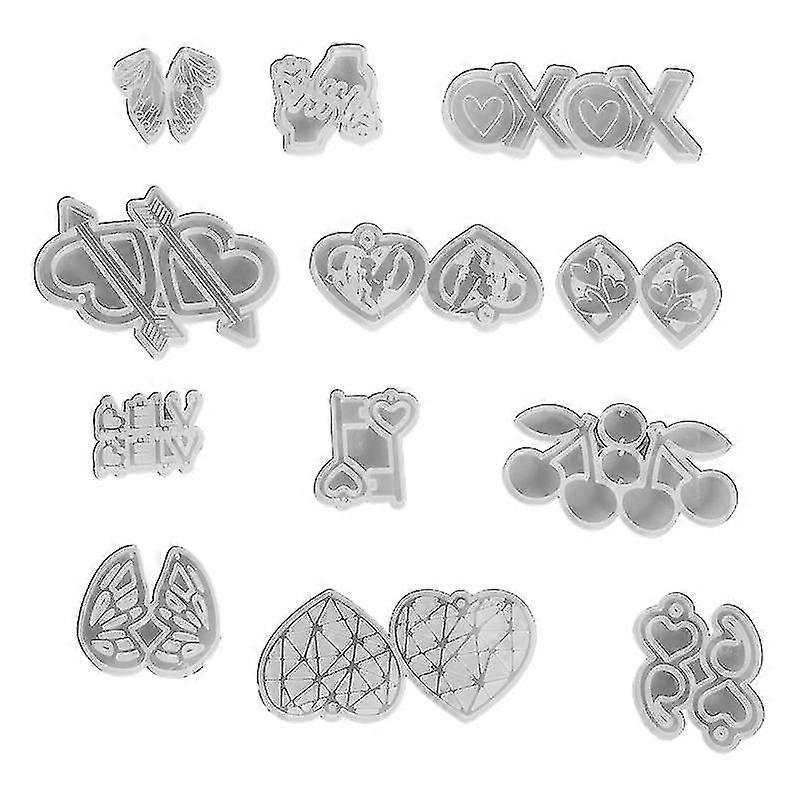 Valentine's Day Earrings Epoxy Resin Mold Eardrop Danglers Silicone Mould Diy