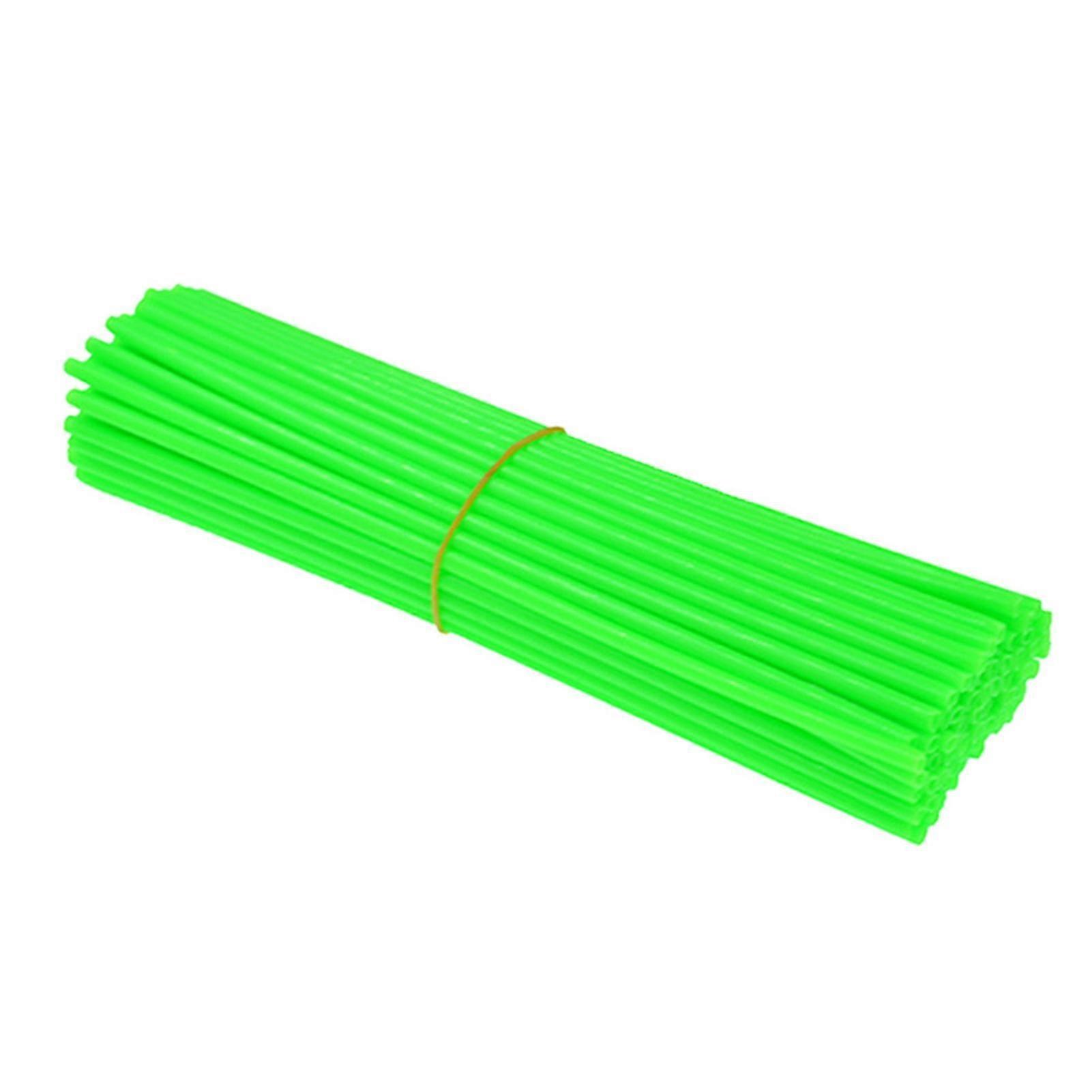 72PCS Green Motorcycle Dirt Bike Spoke Skins - Trim Wrap Cover Decoration Pipe Protector