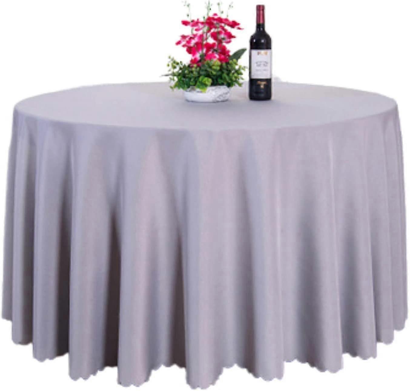 Round Solid Color Polyester Tablecloth Household Tablecloth (royal Blue)