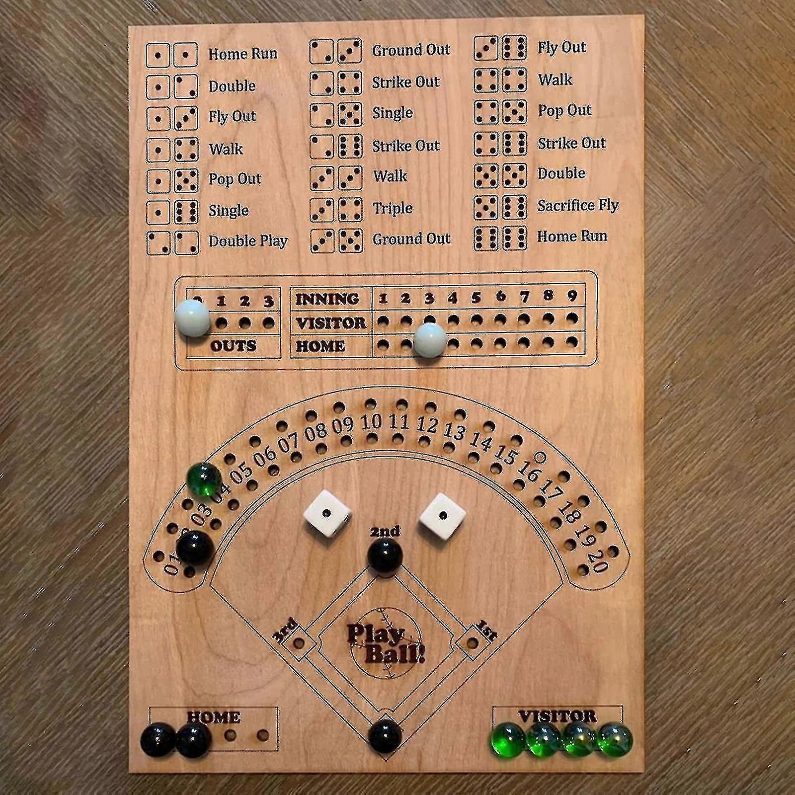 Funny Baseball Dice Board Game Dice And Marbles Board Game Gameboard - 2024