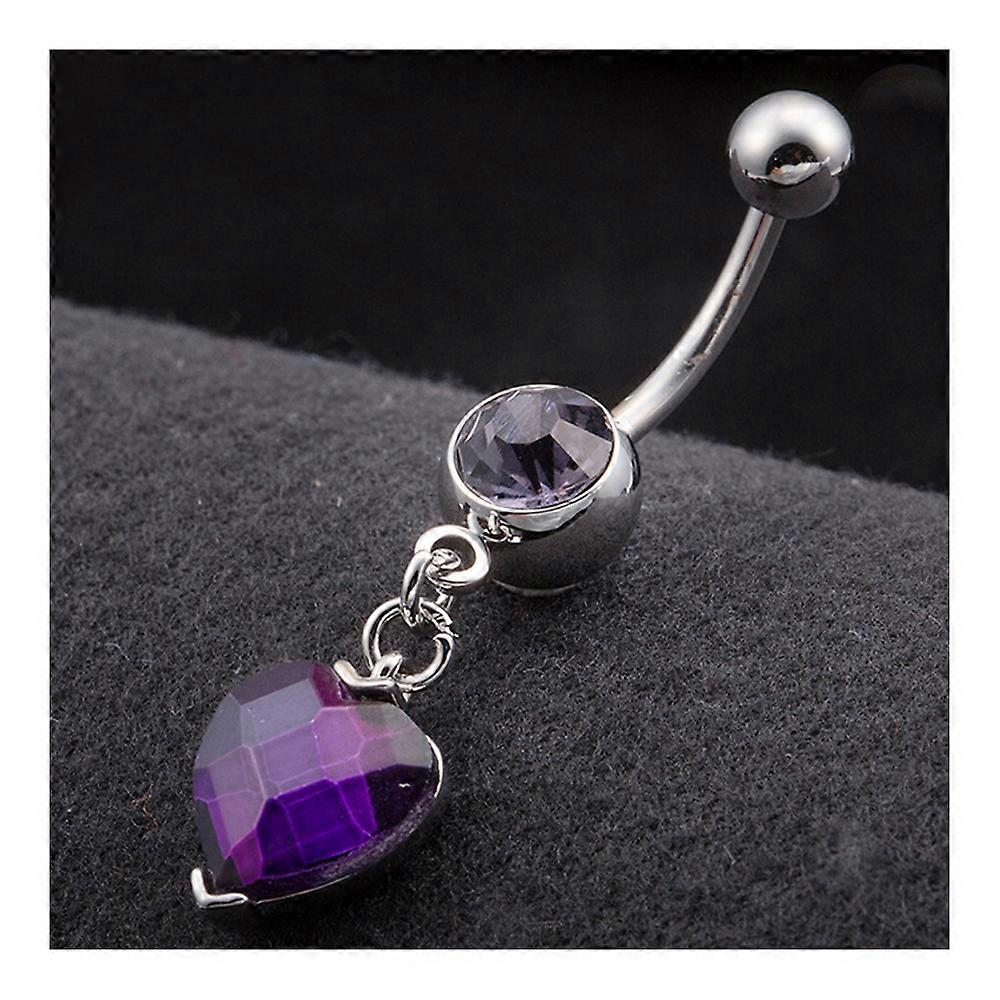 Four Color Heart Shape Navel Ring Buckle