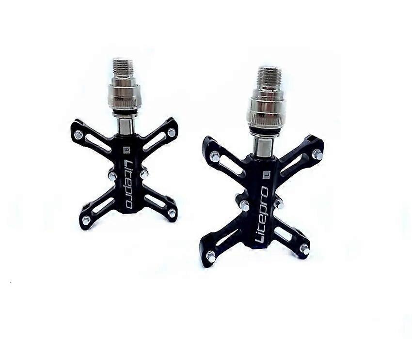Litepro For Brompton Quick Release Pedal Black Red Titanium-plating Aluminum Alloy Ultralight Hollow Folding Bike Bearing Pedal