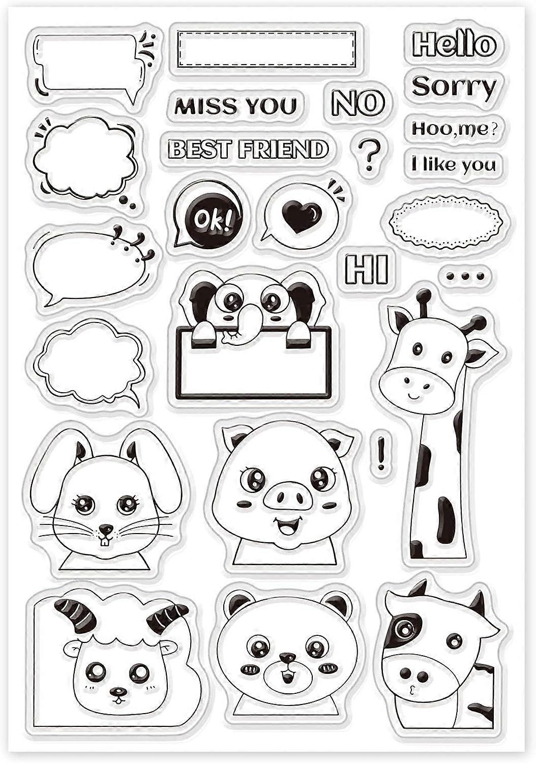 Lovely Animal Frame Clear Stamps Transparent Silicone Stamp Seal for Card Making Decoration and DIY Scrapbooking