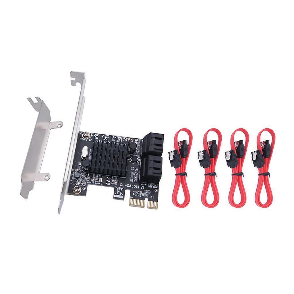 4 Ports PCI-E to SATA3.0 Controller Expansion Board for BTC Miner Mining