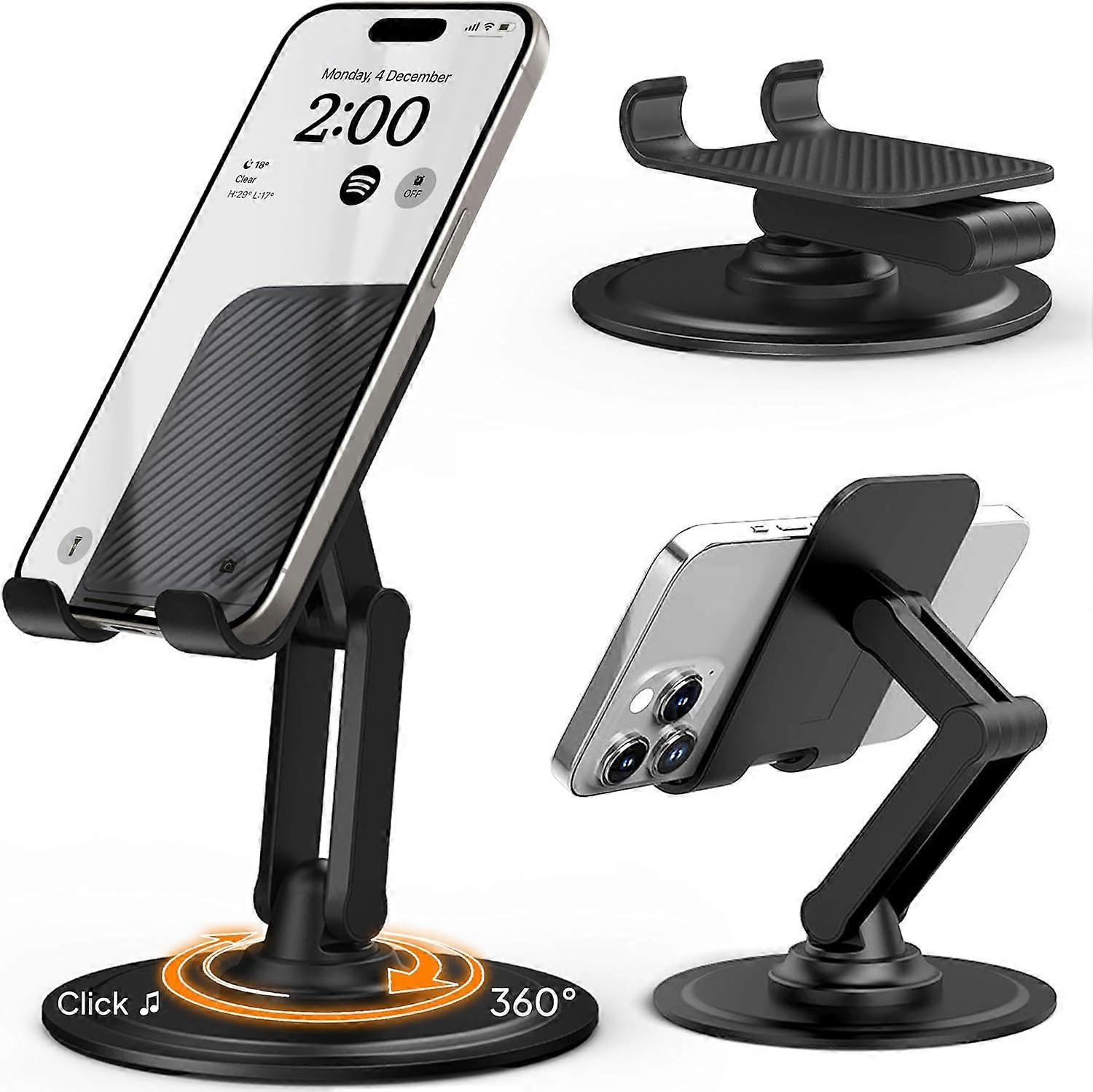 360 Stand - Adjustable Cell Phone Stand for Desk | 360 Click-Rotating, Multi-Angle