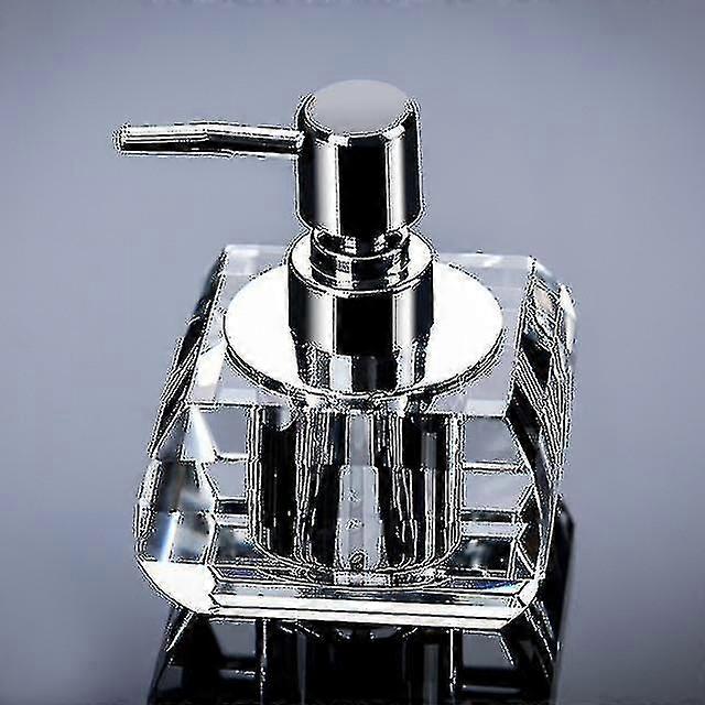 Bottiglia di sapone per le mani in cristallo trasparente Dispenser di sapone Dispenser di sapone (poliedro 100 ml)-Buono