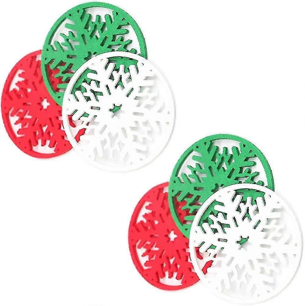 Christmas Snowflake Coasters Snowflake Design Non-woven Coasters