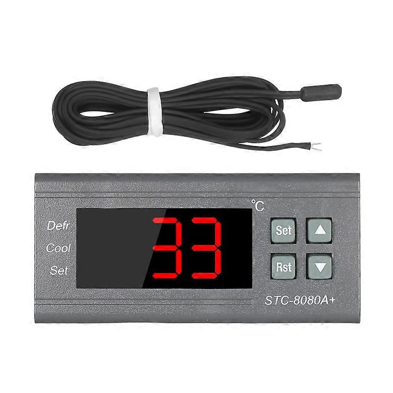 Digital Temperature Controller STC-8080A+ Refrigerator Thermostat for Refrigerator Automatic Defrosting with NTC Sensor Probe 220V