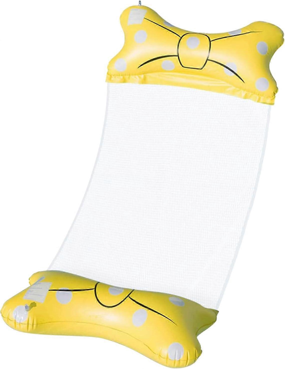 Bright Yellow Inflatable Floating Bed Inflatable Pool Hammock