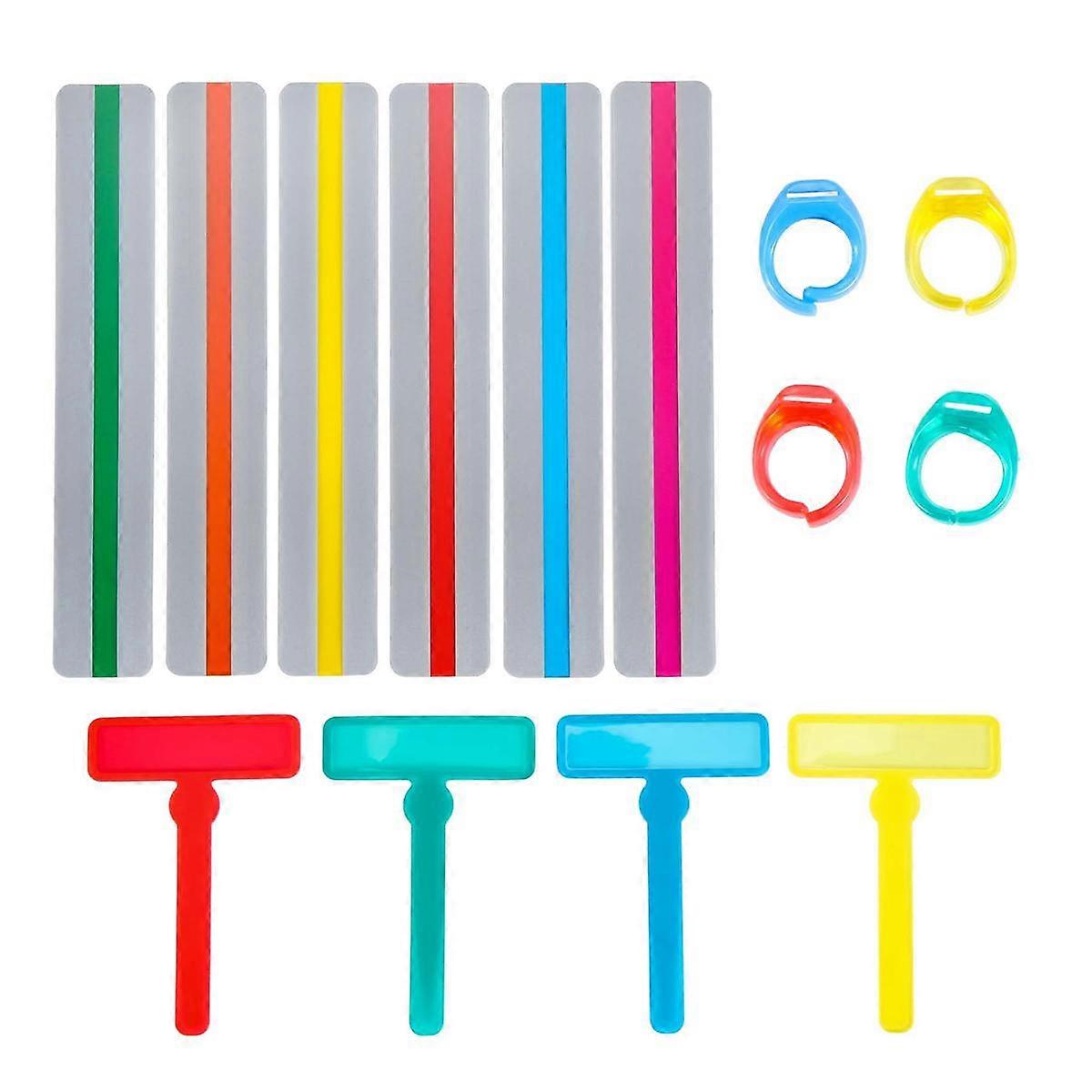 14Pcs Guided Reading Strips Tools Set Finger Trackers Highlight Reading Strips Rulers for Dyslexic