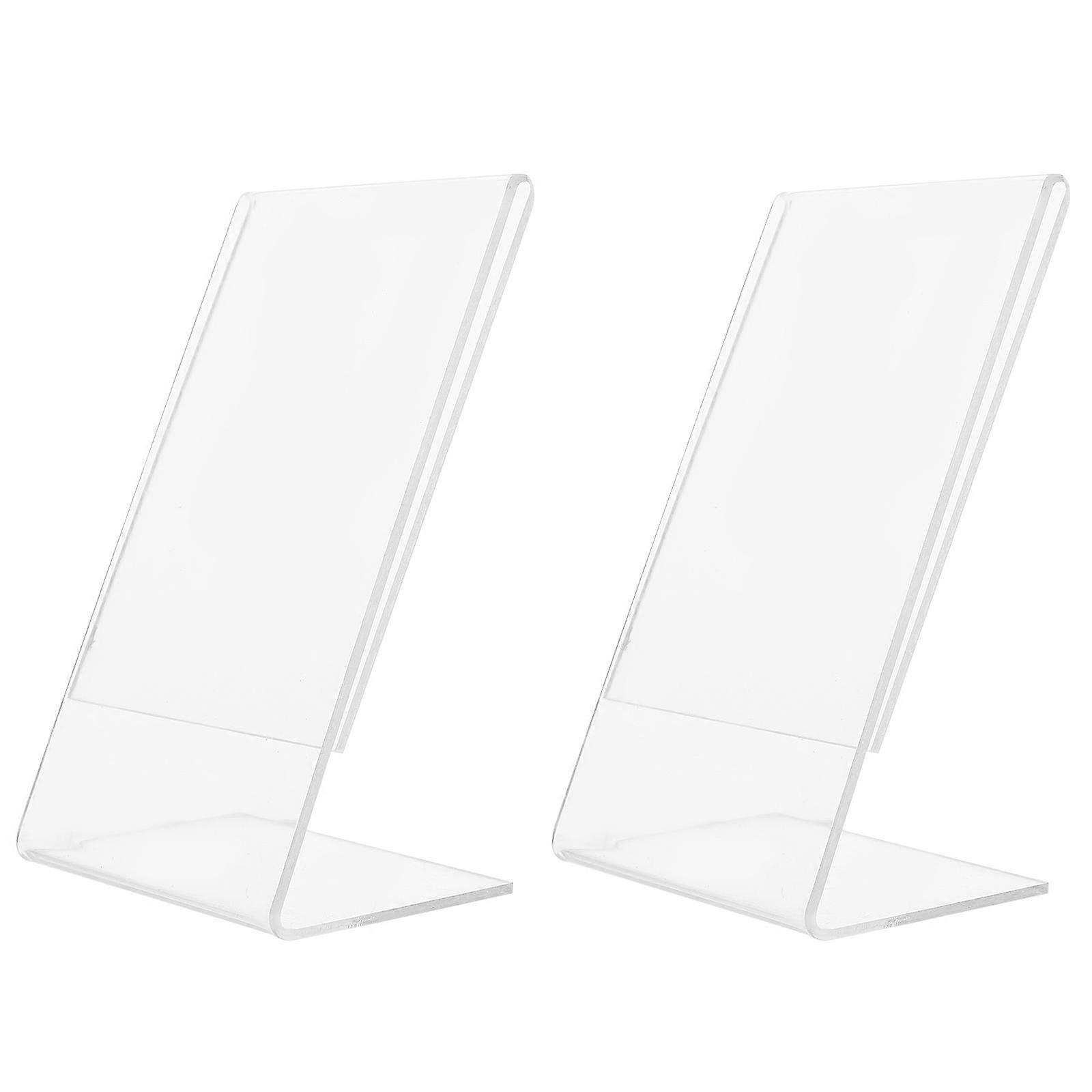 2Pcs Acrylic Desktop Picture Frames Transparent Photo Frame Display Racks