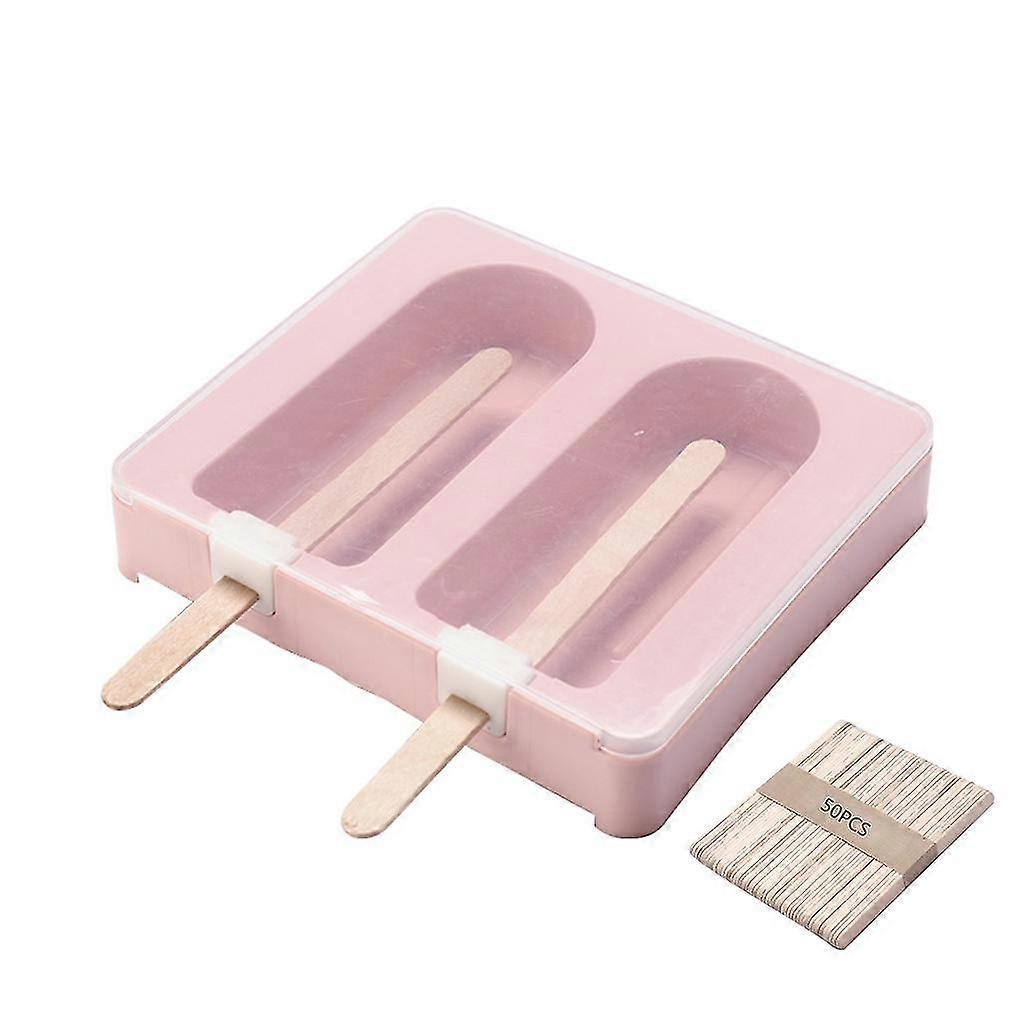 2/4 Cells Popsicle Molds Ice-pop Mold For Frozen Ice Cream Maker With 50pcs Sticks Reusable For Homemade