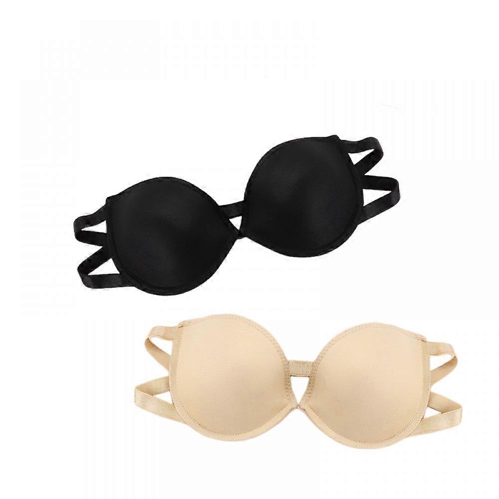 Bra with underwire, single buckle at the back, anti-exposure, sweat-absorbent and breathable, women's strapless backless bra, push-up bra, invisible a