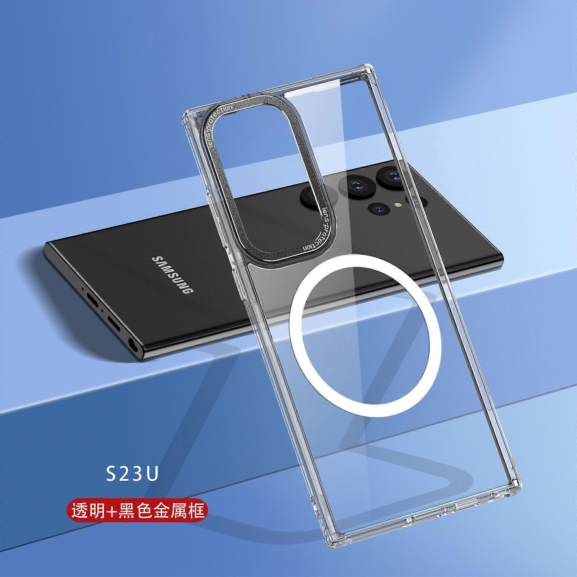 Κατάλληλο για θήκη κινητού τηλεφώνου Samsung S23 Ultra S23 μαγνητικό διαφανές σκληρό κέλυφος προστατευτικό κάλυμμα κατά της πτώσης